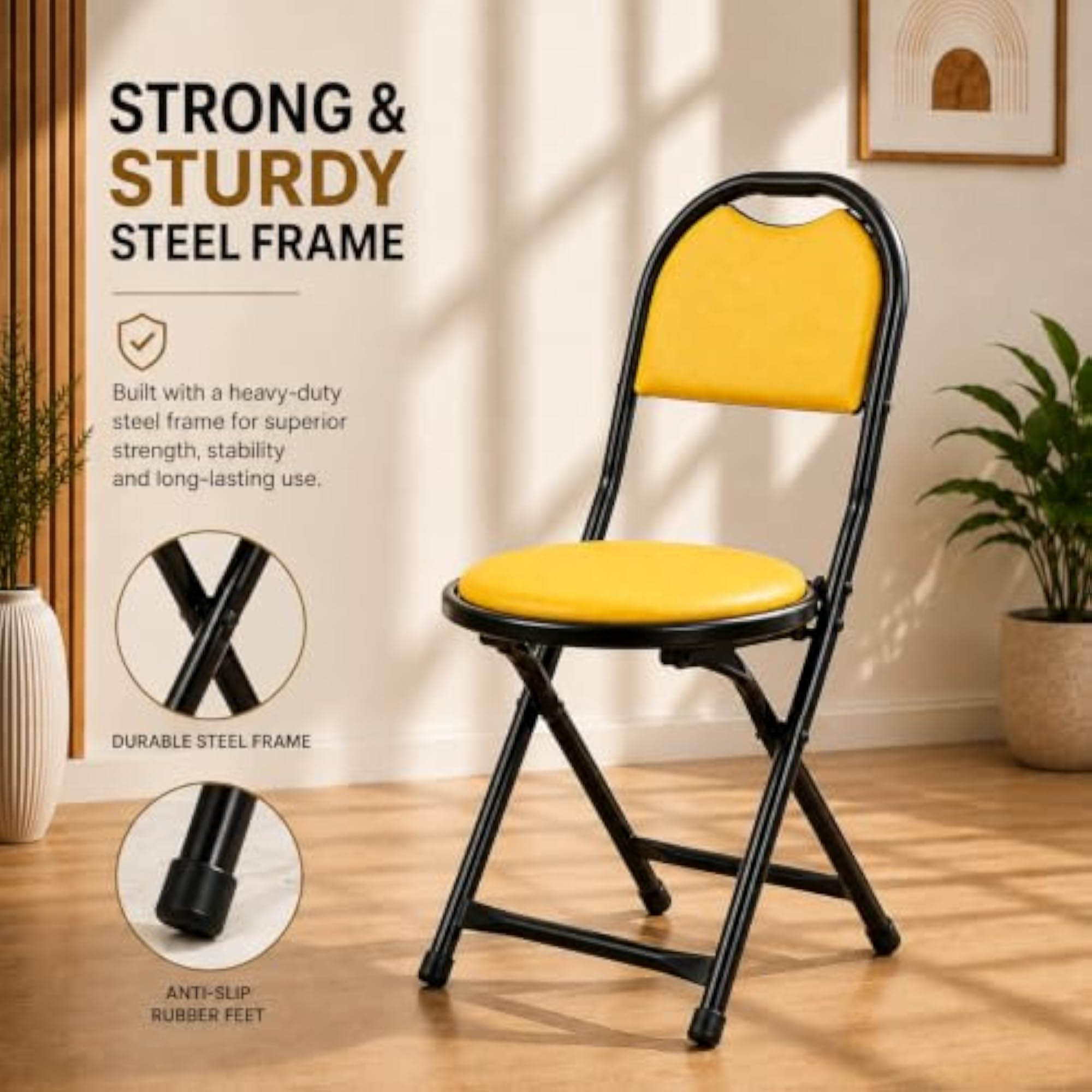 Portable Folding Chair with Cushion Seat & Back
